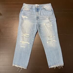 Vervet Flying Monkey VT1090M Straight Crop Jeans Women’s 32 Distressed Raw Hem